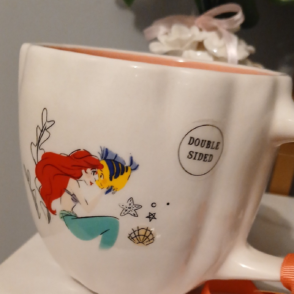 Rae Dunn Under the Sea Disney Ceramic Mug with Pink Interior - Picture 6 of 6